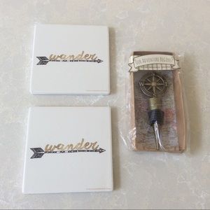 Compass Wine Stopper and Thirstystone Coasters